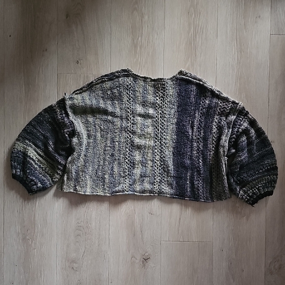 Free People Olive and Charcoal V-Neck Sweater - Picture 5 of 5